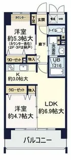ルチューレ西梅田【7階】の間取り