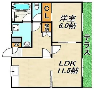 ハイツサニーヒル【1階】の間取り