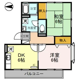 ハイカムール梅寿【1階】の間取り