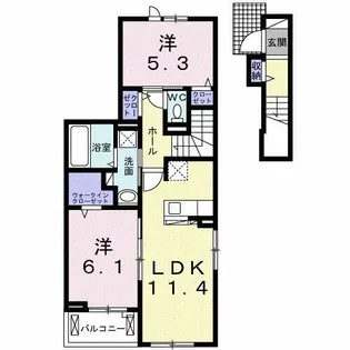 サンク ハラ【2階】の間取り