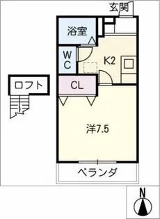 ミキスクェア鴨田【2階】の間取り