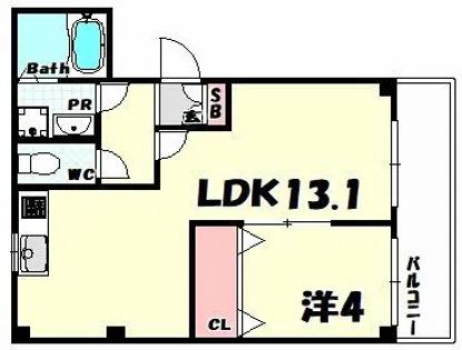 アヴァンティ三宮【201号室】の間取り