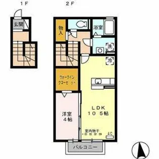 コーポラス港栄【201号室】の間取り