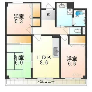 コージーオオトリ【3階】の間取り