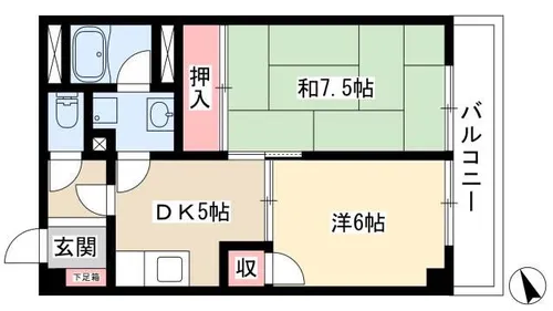 フラット内山【104号室】の間取り