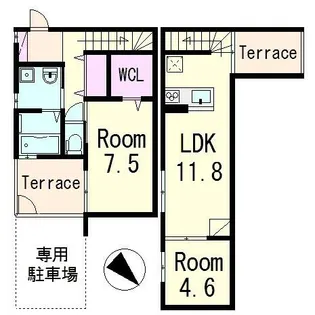滋賀県草津市野村1丁目【アパート】の間取り