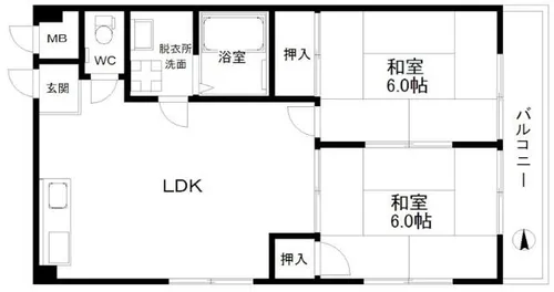 コーポ朋栄【4階】の間取り