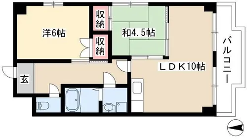 2LDKの間取り画像