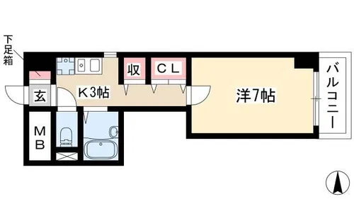 コスモピア金山【301号室】の間取り