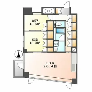 LaSante葵【401号室】の間取り