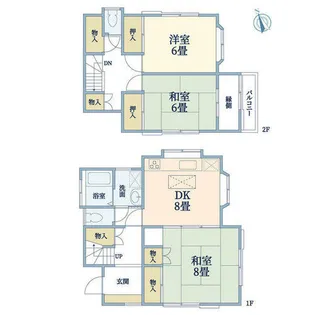 兵庫県西宮市甲子園浜田町【一戸建】の間取り