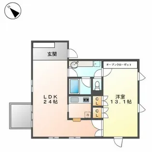 1LDKの間取り画像