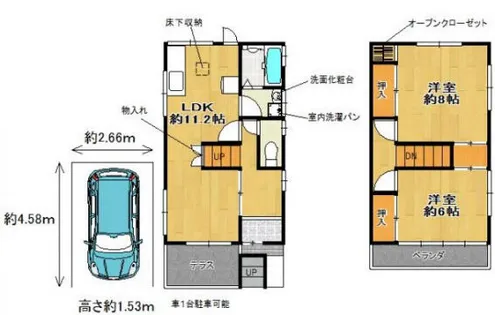 大阪府寝屋川市成田東町【一戸建】の間取り
