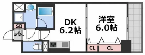 Vert soleil真田山【2階】の間取り
