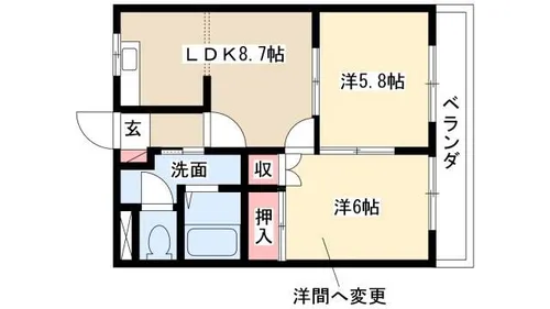 アルカディア【402号室】の間取り