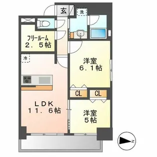 プレサンスロジェ丸の内【7階】の間取り