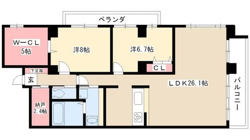 ラ・フォルトゥレス・ド・フェ覚王山【3階】の間取り