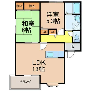 アーバンライフ沖田【1階】の間取り