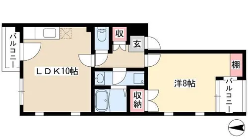アビタシオン中村【302号室】の間取り