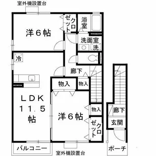 エリシオン日高 D棟【202号室】の間取り