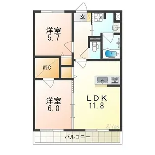 スマイル旭ヶ丘【2階】の間取り