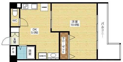 大拓ハイツ6【5階】の間取り