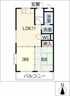 2LDKの間取り画像