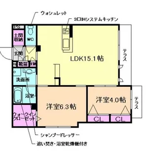 SUPREME【1階】の間取り