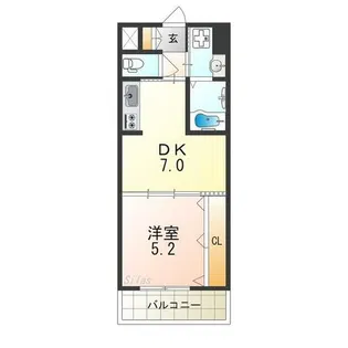 パークナードフィットなかもず【7階】の間取り