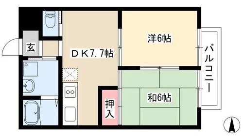 ニューハイツエクセレント【202号室】の間取り