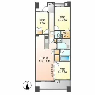 レジディア泉【3階】の間取り