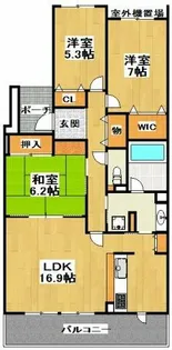 ローレルコート北野田【6階】の間取り