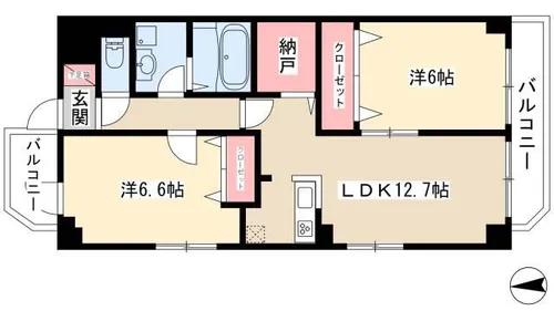 ハピネス車道【303号室】の間取り