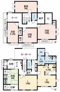 愛知県岡崎市竜美西1丁目【一戸建】の間取り