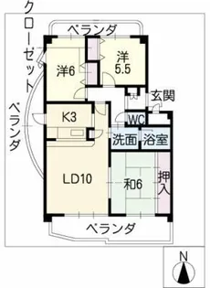 クレスト壱番館【3階】の間取り