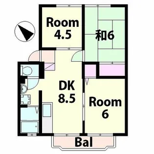 サンビレッジ北秋葉【1階】の間取り