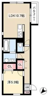 Crecia S【102号室】の間取り