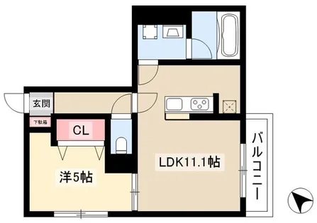 Crecia S【101号室】の間取り