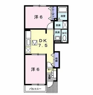 サンデリアーナC【1階】の間取り