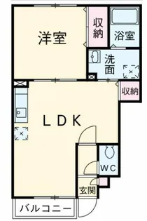 アンプルール リーブル 江松【1階】の間取り