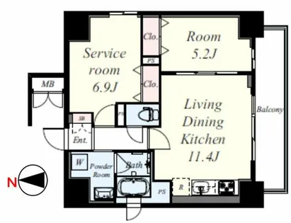 ミラノ堺筋【2階】の間取り