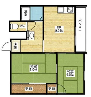 第2早岡ハイツ【3階】の間取り
