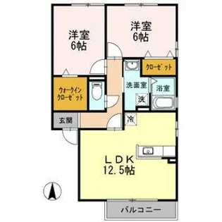 クレール・ヴィラージュ A棟【201号室】の間取り