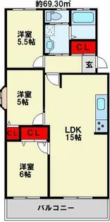 RAY霧ヶ丘【205号室】の間取り