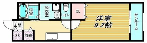ハイツ桂Ⅲ【105号室】の間取り