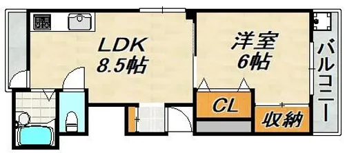 ココロ戎町【2階】の間取り