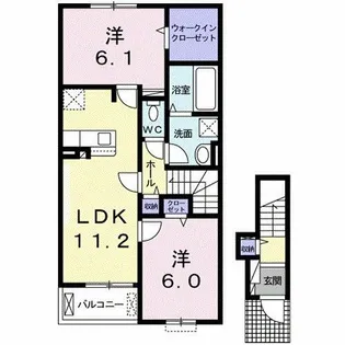 カーサフォンターナ【2階】の間取り
