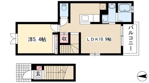 ヴィスタレジーナ【202号室】の間取り