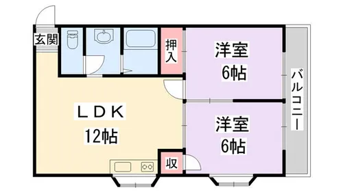 シャトーレジデント寝屋【206号室】の間取り
