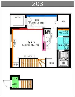 Grand reve本星崎【203号室】の間取り
